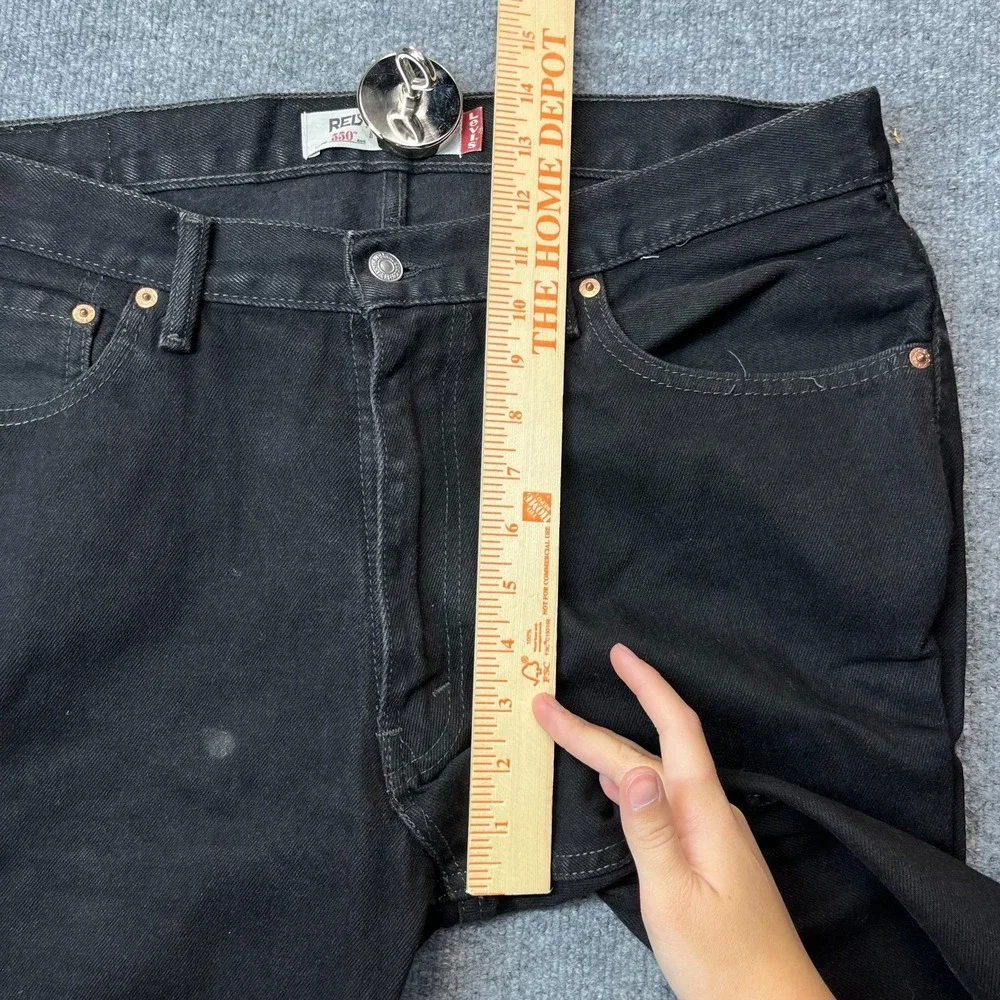Levi's 550 Relaxed Fit Jeans Mens Black Denim Classic Straight Zip Fly - 36X28.5